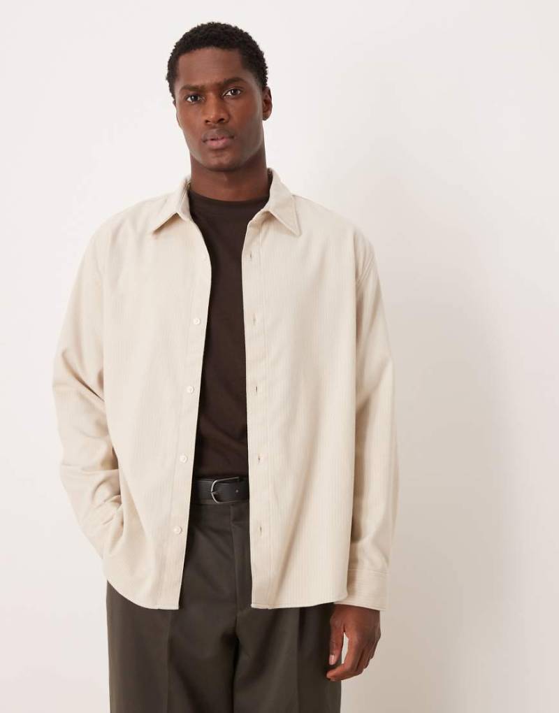 Abercrombie & Fitch - Weiches Relaxed-Fit-Hemd in Creme-Weiß von Abercrombie & Fitch