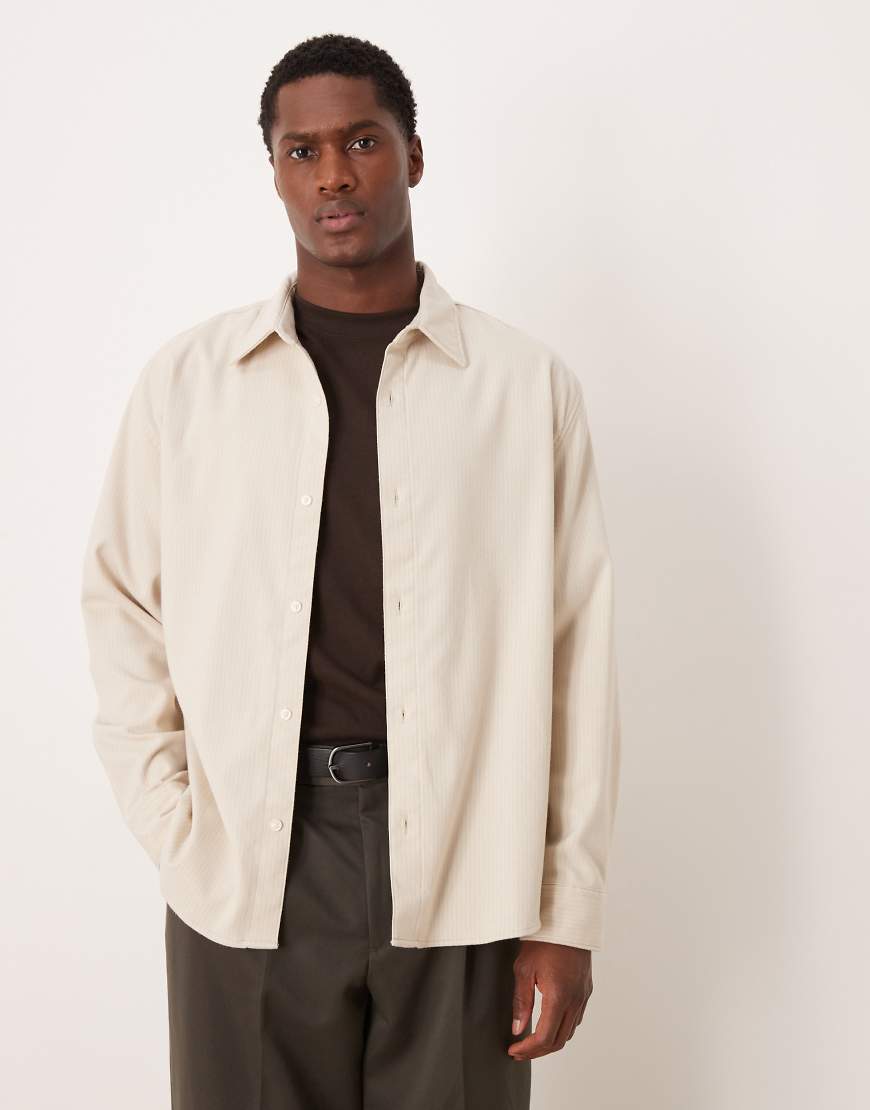 Abercrombie & Fitch - Weiches Relaxed-Fit-Hemd in Creme-Weiß von Abercrombie & Fitch