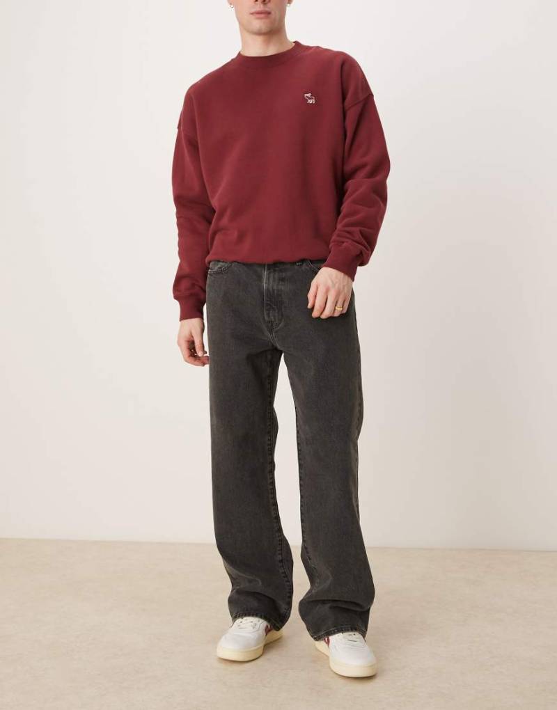 Abercrombie & Fitch - Weite Jeans in verwaschenem Schwarz von Abercrombie & Fitch