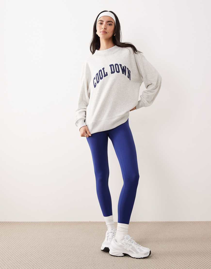 Abercrombie & Fitch - YPB - Frottee-Sweatshirt in Grau mit Grafik und Stehkragen von Abercrombie & Fitch