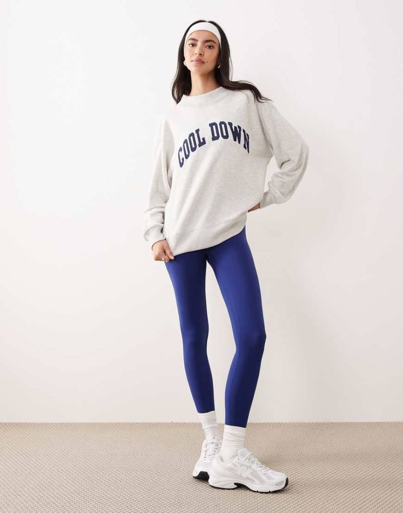 Abercrombie & Fitch - YPB - Frottee-Sweatshirt in Grau mit Grafik und Stehkragen von Abercrombie & Fitch