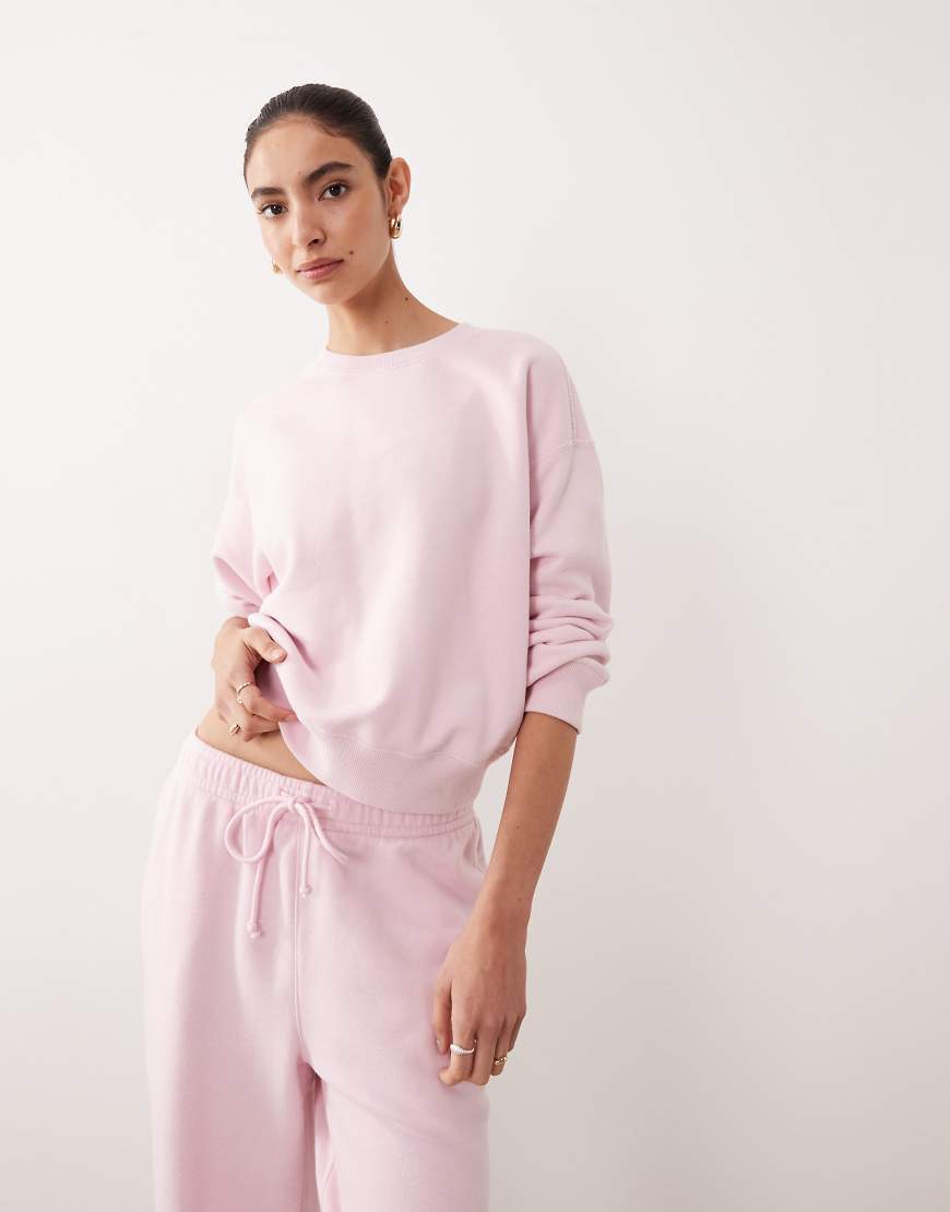 Abercrombie & Fitch - YPB - Frottee-Sweatshirt in Rosa mit Rundhalsausschnitt, Kombiteil von Abercrombie & Fitch