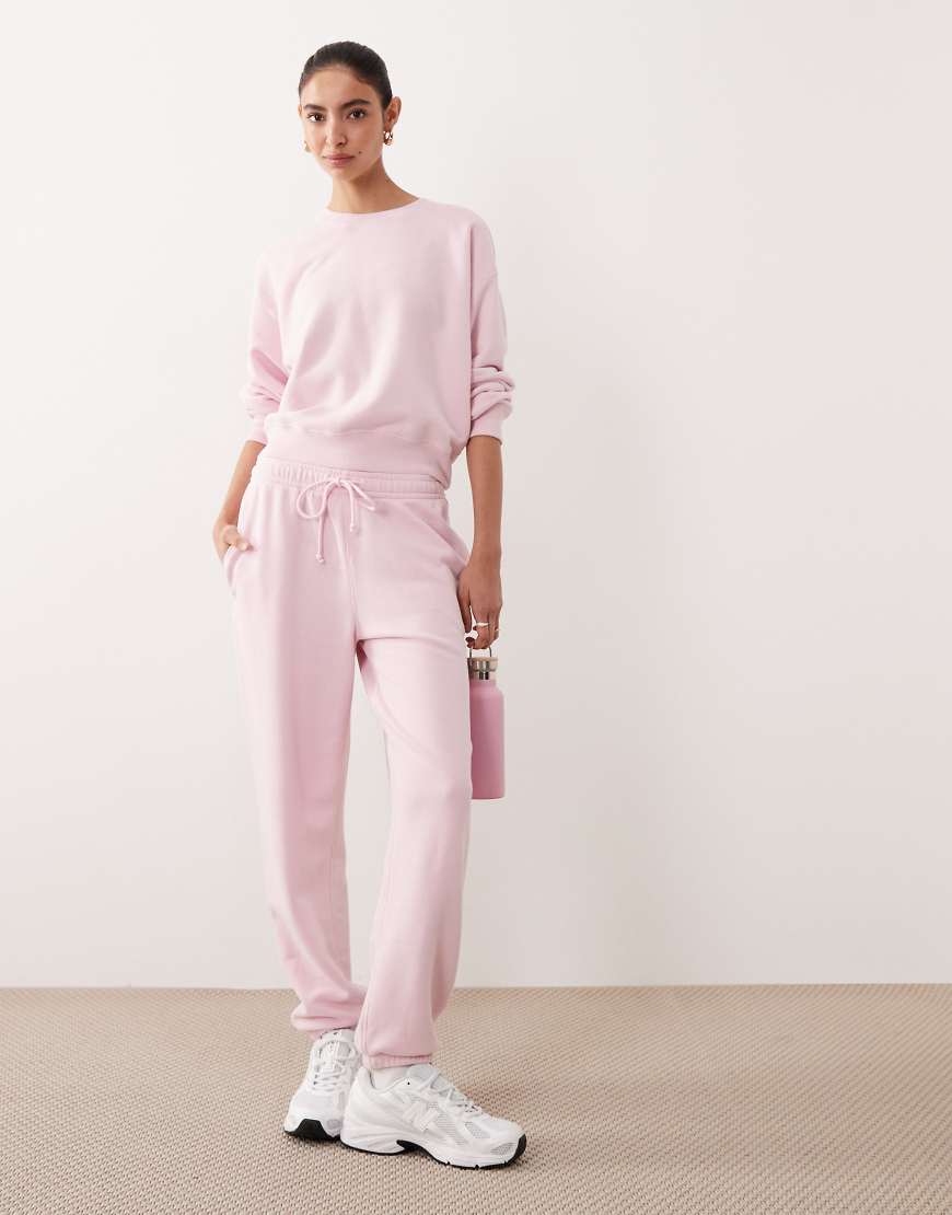Abercrombie & Fitch - YPB - Jogginghose aus Frottee in Rosa mit Raffung, Kombiteil von Abercrombie & Fitch