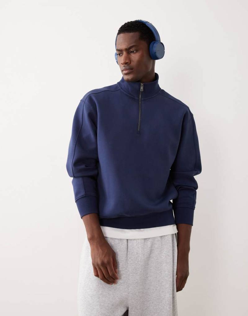 Abercrombie & Fitch - YPB - Workout-Sweatshirt in Dunkelblau mit kurzem Reißverschluss von Abercrombie & Fitch