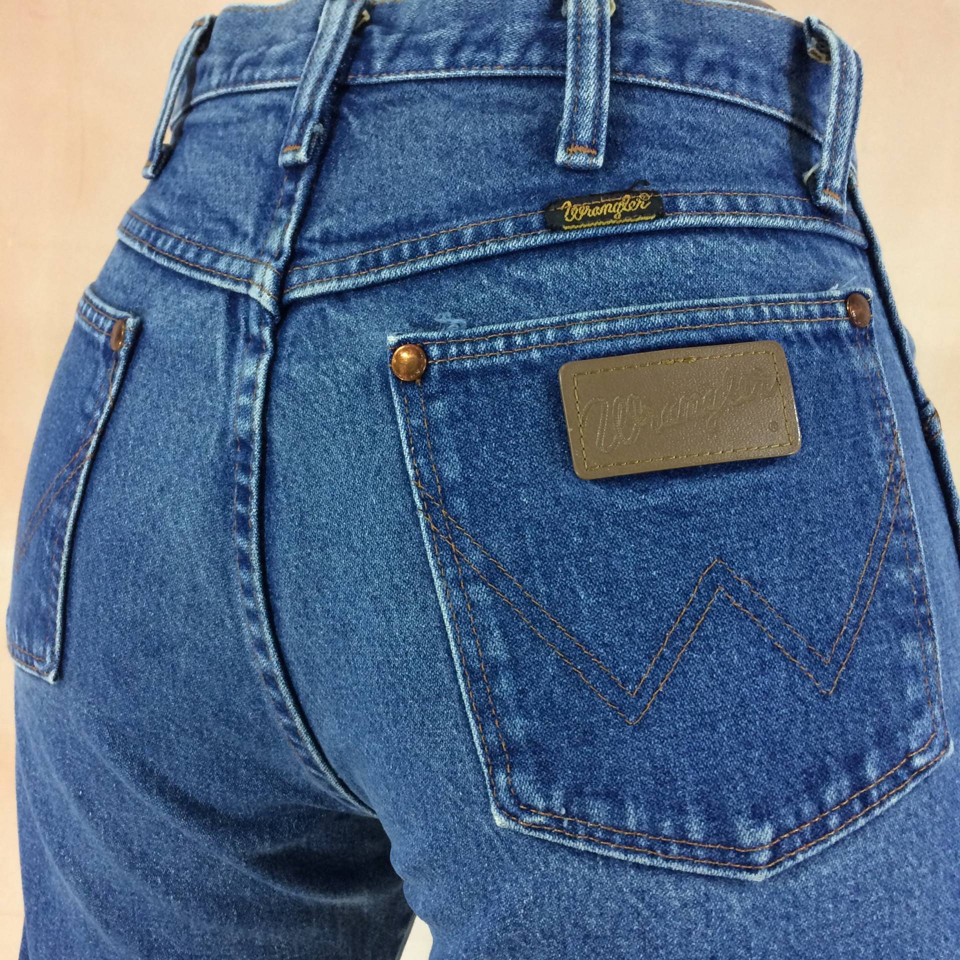 Größe 27 Wrangler Vintage Western Jeans W27 L35 Hoch Tailliert 90Er Jahre Tall Boyfriends Mom Rodeo Riders Made in Usa Taille 27" von AberyApparelClothing