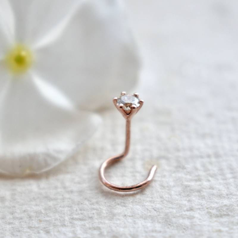 1, 5 Mm-3 Mm Naturdiamant C Twist Draht Nasenstecker, 14K Solid Gold Piercing Bolzen, 22G Körperschmuck, Neue Baby Ohrringe 1, 5 Mm-3 Mm Naturdiamant C Twist Draht Nasenstecker, 14K Solid Gold Piercing Bolzen, 22G Körperschmuck, Neue Baby Ohrringe von AbhikaJewels