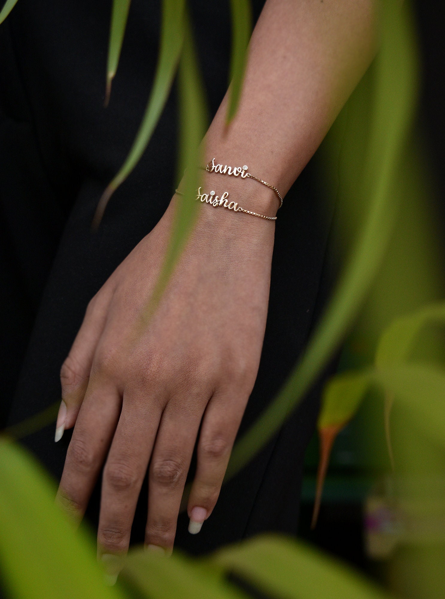 14K Massivgold Personalisierte Name Armband, Länge Verstellbar, Benutzerdefinierte Neugeborene Baby Geschenke, Nachdenkliche Stocking Stuffer Ddp von AbhikaJewels