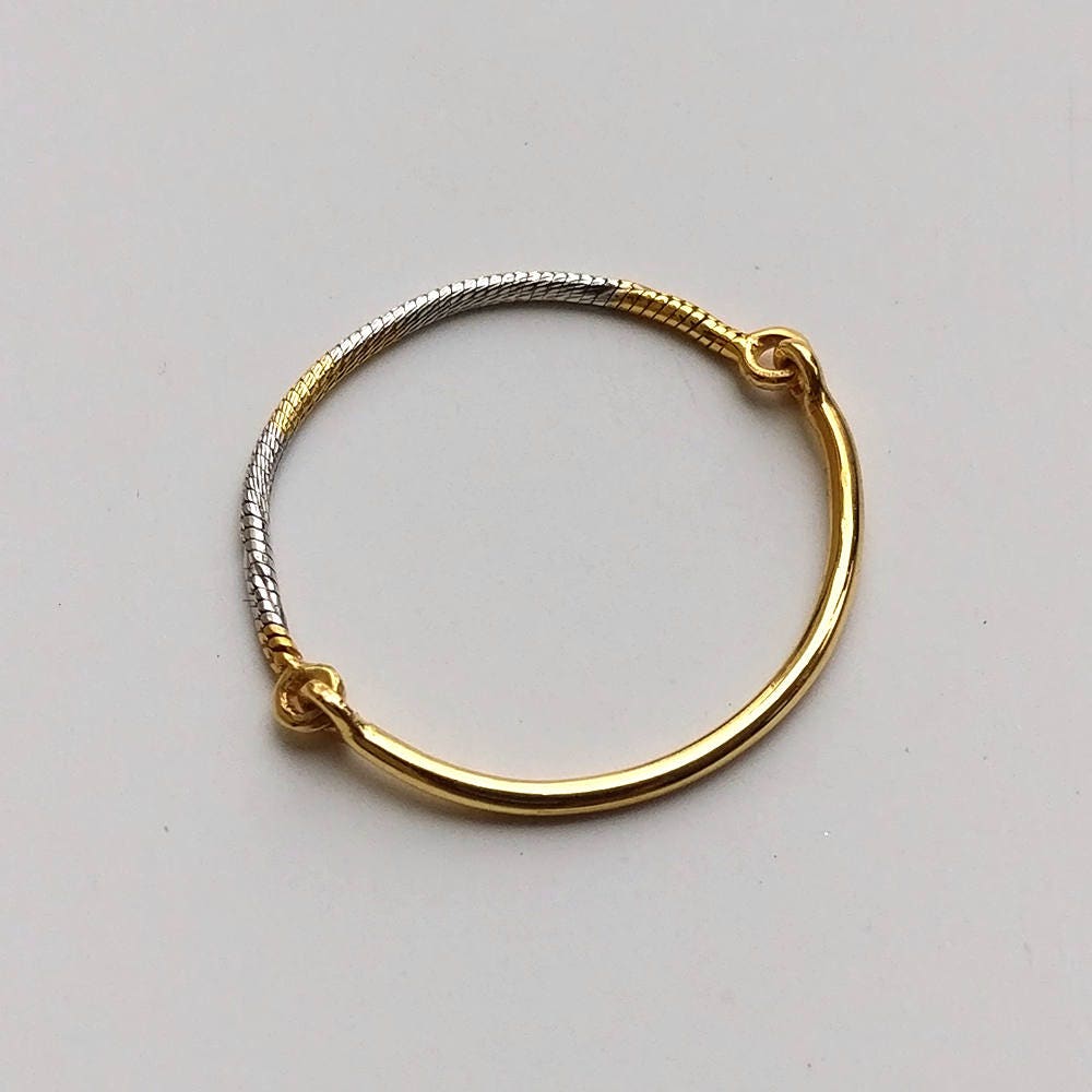 18K Gold Kettenring, Schlangenkette Und Bandring, Einfache Skinny Stacking, Midi Knuckle Ring Ddp von AbhikaJewels
