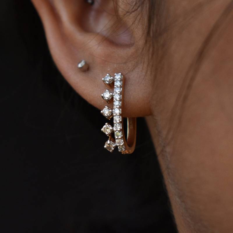 Diamant Hoop Wrap Ohrringe, 14K 18K Solid Gold Einzigartige Huggie Braut U-Förmige Clicker Hoop, Latch Back Creolen Diamant Hoop Wrap Ohrringe, 14K 18K Solid Gold Einzigartige Huggie Braut U-Förmige Clicker Hoop, Latch Back Creolen von AbhikaJewels