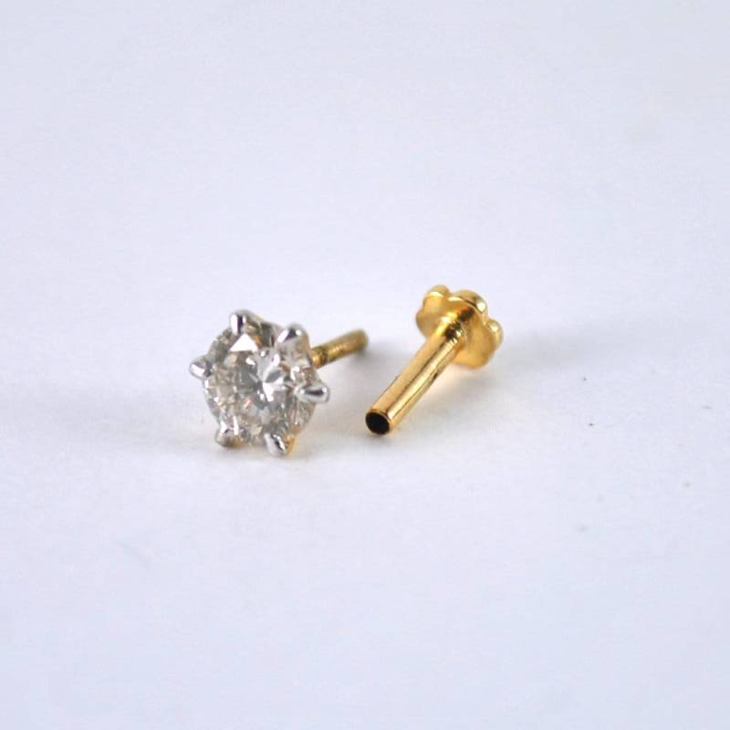 Echter Diamant & 14K Solid Gold Gewinde Top Stud, 16G Außengewinde Flatback, Nase Ohr Knorpel Helix Tragus Lippenbrauen Piercing Pin Echter Diamant & 14K Solid Gold Gewinde Top Stud, 16G Außengewinde Flatback, Nase Ohr Knorpel Helix Tragus Lippenbrauen Piercing Pin von AbhikaJewels