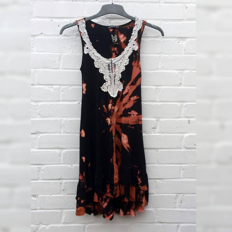 Boho Kleid Upcycle | Bleichen Tie Dye Uk8/Us4 Hippie Sommermode von AbiDashery