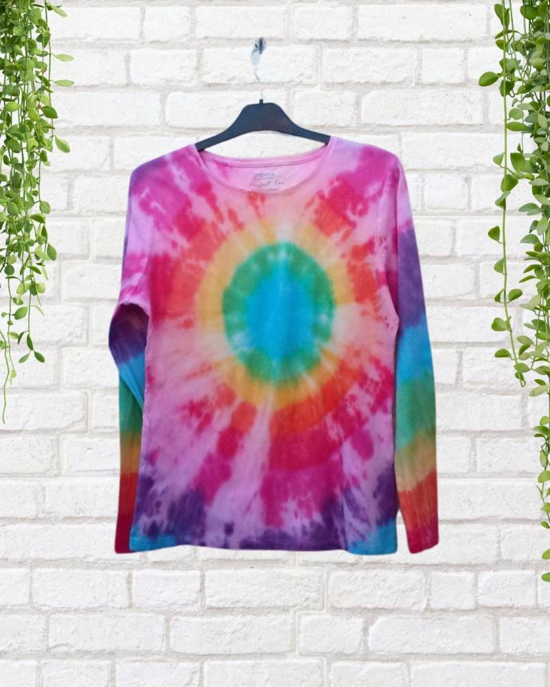 Regenbogen Tie Dye | Langarmshirt Damen Bio-Kleidung von AbiDashery