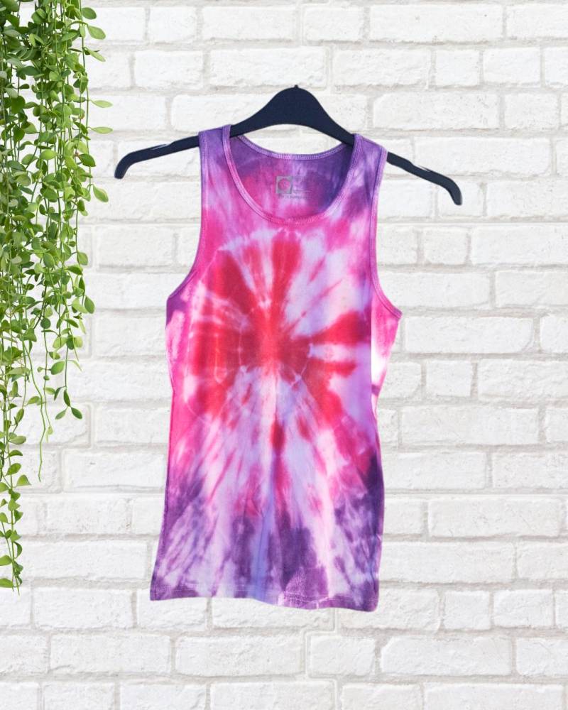 Weste Top Tie Dye | Rosa Rot & Lila Bio Baumwolle Nachhaltige Herrenmode von AbiDashery