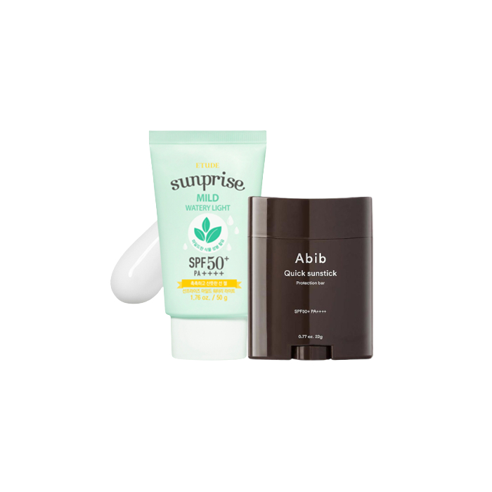 Abib - Quick Sunstick Protection Bar SPF50+ PA++++ - 22g X ETUDE - Sunprise Mild Watery Light Sunscreen SPF 50+ PA++++ - 50g Set von Abib
