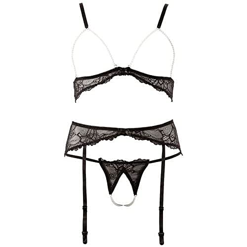 Abierta Fina Damen BH-Set Pearl M, Schwarz (Negro 001), Größe: M von Abierta Fina