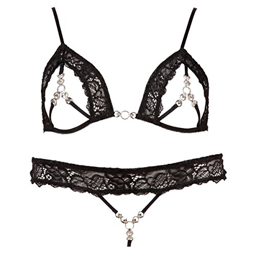 Abierta Fina Damen 22118071031 Dessous-Set, Schwarz (Negro 001), 30 (Herstellergröße: Medium) von Abierta Fina