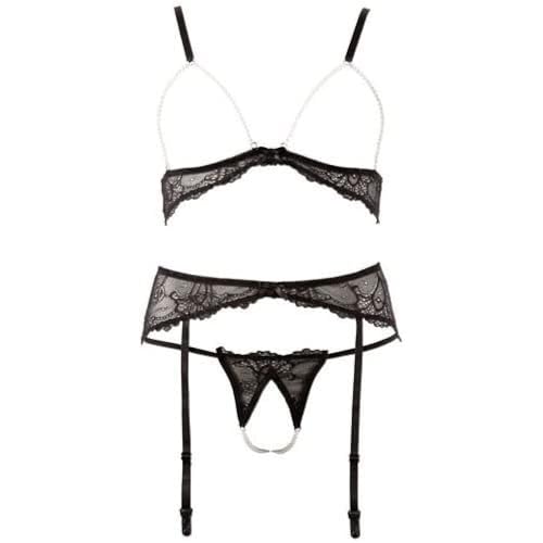 Abierta Fina Damen BH-Set Pearl M, Schwarz (Negro 001), Größe: M von Abierta Fina