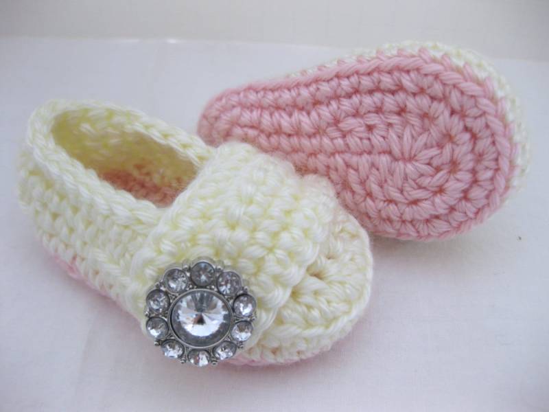Baby Mädchen Schuhe Frühjahr/Booties - Pink & Creme Größe Ihrer Wahl | Neugeborenen 12 Monate Foto-stütze Kleidung von AbitofLovely
