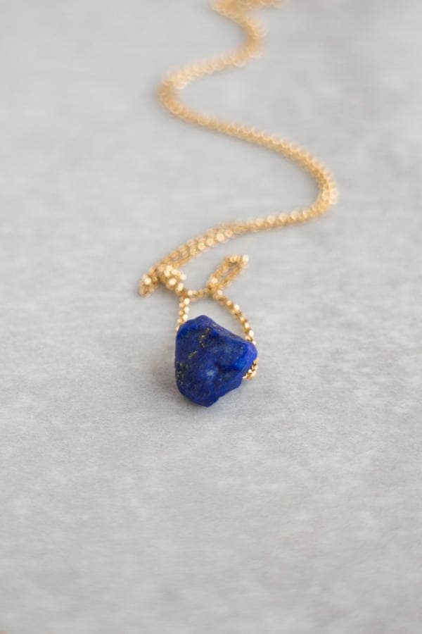 Lapis Lazuli Halskette, Rohstein Halsketten Für Frauen in Gold & Sterling Silber, September Birthstone Schmuck von AbizaJewelry