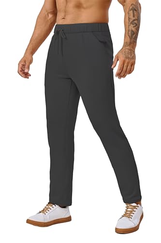 AbleTree Fleece-gefütterte Sweatpants 68,6 cm Schrittlänge Atheltic Jogger Trainingshose für kurze Männer mit Reißverschlusstasche, Dunkelgrau, XX-Large Kurz von AbleTree