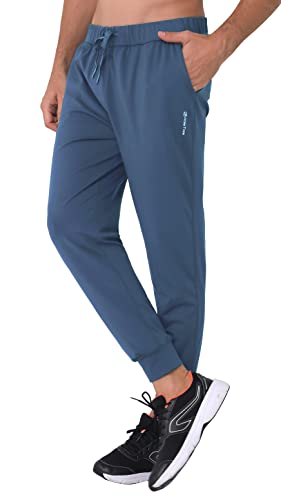 AbleTree Herren 7/8 Leichte Sport-Jogginghose Quick Dry Workout Sweatpants Tapered Stretch Freizeithose mit Sonnenschutz, ozeanblau, XX-Large Kurz von AbleTree