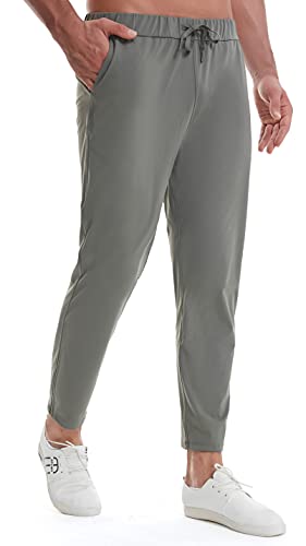 AbleTree Herren Stretch-Reisehose Stoffhose, 60 cm, schnell trocknend, leicht, Sweatpants Workout, Freizeithose mit Taschen - Grün - Groß von AbleTree