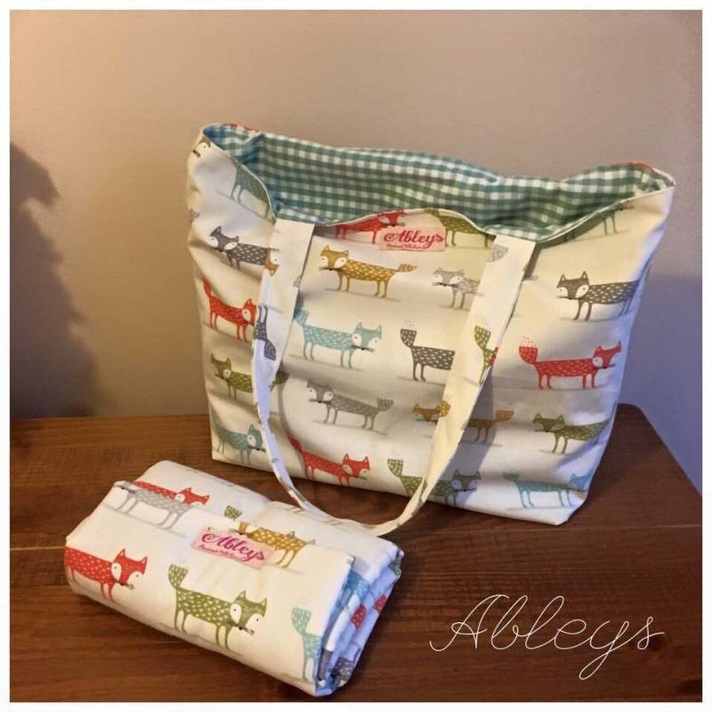 Große Wickeltasche Mit Wickelauflage Fuchs, Umhängetasche Wickelauflage, Baby Set Große Wickeltasche Mit Wickelauflage Fuchs, Umhängetasche Wickelauflage, Baby Set von Ableyshandmadegifts