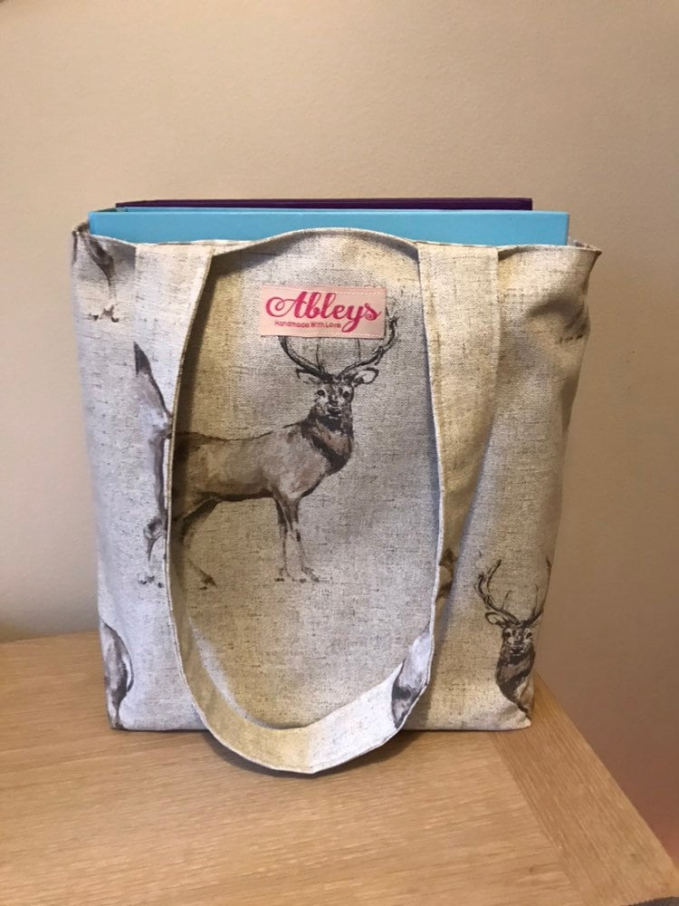 Hirsch Stoff Einkaufstasche, Kleine Kleiner Shopper, Arbeitstasche Hirsch Stoff Einkaufstasche, Kleine Kleiner Shopper, Arbeitstasche von Ableyshandmadegifts