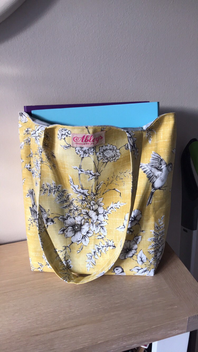 Tote Bag, Einkaufstasche Mit Floralem Senfmuster, Kleine Arbeitstasche Tote Bag, Einkaufstasche Mit Floralem Senfmuster, Kleine Arbeitstasche von Ableyshandmadegifts