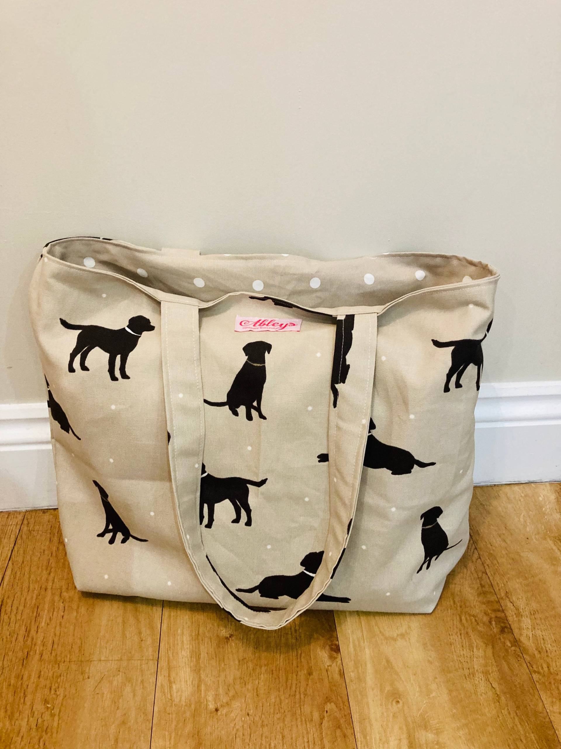 Schwarzer Labrador Print, Stoffbeutel, Große Einkaufstasche Schwarzer Labrador Print, Stoffbeutel, Große Einkaufstasche von Ableyshandmadegifts