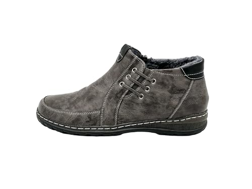 Ablovo® Damen Boots Stiefeletten Stiefel Winterschuhe Gefütterte Schuhe (Grau, Erwachsene, Damen, 39, Numerisch, EU Schuhgrößensystem, M) von Ablovo