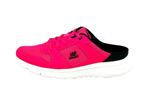 Ablovo® Damen Herren Pantoletten Sandalette Slipper Sabots Sneaker Freizeit (Fuchsia-Schwarz, EU Schuhgrößensystem, Erwachsene, Damen, Numerisch, M, 36) von Ablovo