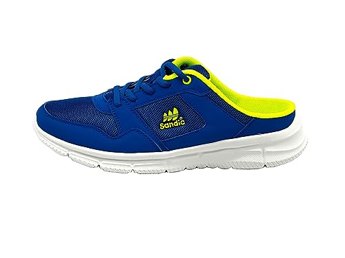 Ablovo® Damen Herren Pantoletten Sandalette Slipper Sabots Sneaker Freizeit (Königblau-Grün, EU Schuhgrößensystem, Erwachsene, Herren, Numerisch, M, 45) von Ablovo
