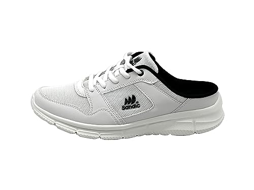 Ablovo® Damen Herren Pantoletten Sandalette Slipper Sabots Sneaker Freizeit (Weiß-Schwarz, EU Schuhgrößensystem, Erwachsene, Damen, Numerisch, M, 39) von Ablovo