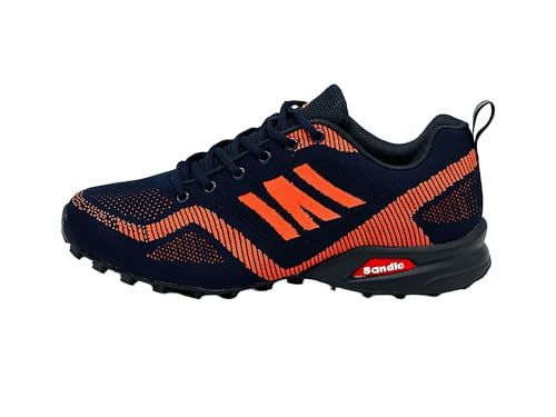 Ablovo® Damen Herren Sportschuhe Sneaker Turnschuhe Laufschuhe Freizeit Schuhe 36-46 (Navy-Orange, EU Schuhgrößensystem, Erwachsene, Herren, Numerisch, M, 45) von Ablovo