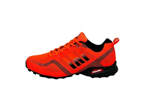 Ablovo® Damen Herren Sportschuhe Sneaker Turnschuhe Laufschuhe Freizeit Schuhe 36-46 (Orange-Schwarz-23, EU Schuhgrößensystem, Erwachsene, Herren, Numerisch, M, 41) von Ablovo