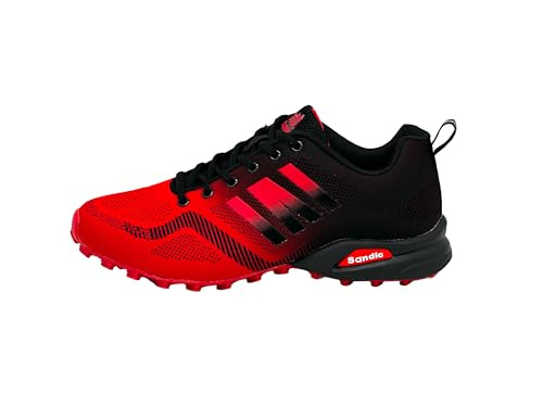 Ablovo® Damen Herren Sportschuhe Sneaker Turnschuhe Laufschuhe Freizeit Schuhe 36-46 (Rot-Schwarz-30, EU Schuhgrößensystem, Erwachsene, Herren, Numerisch, M, 41) von Ablovo