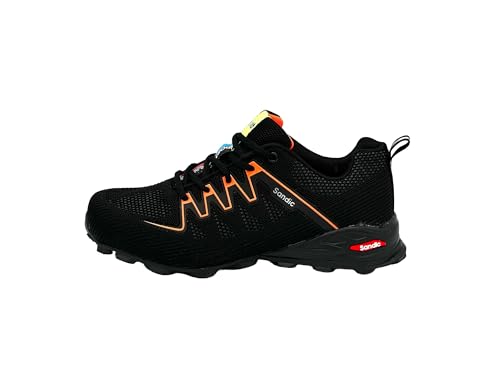 Ablovo® Damen Herren Sportschuhe Sneaker Turnschuhe Laufschuhe Hallenschuhe Freizeit Schuhe 36-46 (Schwarz-Orange, EU Schuhgrößensystem, Erwachsene, Herren, Numerisch, M, 43) von Ablovo