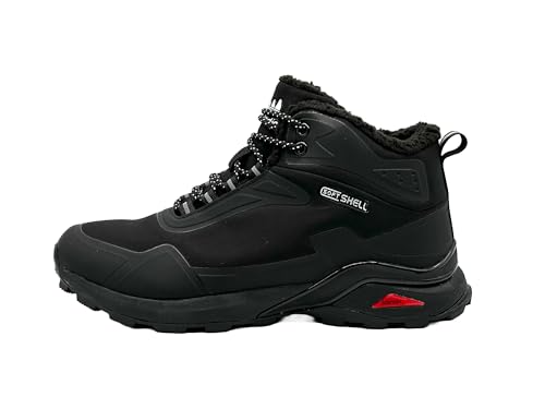 Ablovo® Damen Herren Stiefel Boots Softshell Outdoorschuhe gefüttert Wanderstiefel (Schwarz, EU Schuhgrößensystem, Erwachsene, Herren, Numerisch, M, 45) von Ablovo