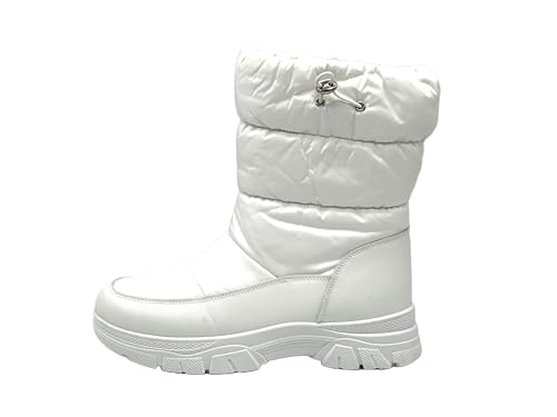 Ablovo® Damen Schneestiefel Boots Stiefel Winterschuhe Gefütterte (Weiß, EU Schuhgrößensystem, Erwachsene, Damen, Numerisch, M, 37) von Ablovo