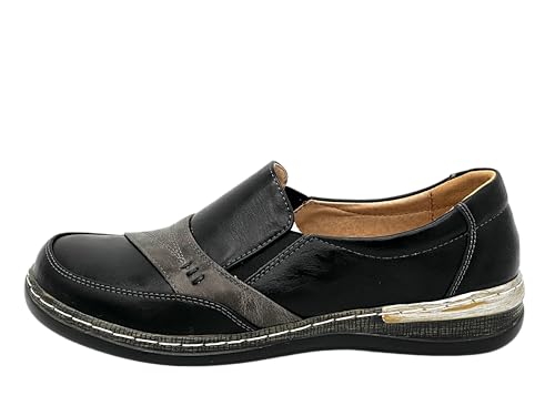 Ablovo® Damen Slipper, Bequeme Mokassins Halbschuhe (Schwarz, EU Schuhgrößensystem, Erwachsene, Damen, Numerisch, M, 41) von Ablovo