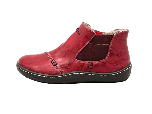 Ablovo® Damen Stiefeletten Stiefel Boots Winterschuhe Gefütterte Schuhe (Rot, EU Schuhgrößensystem, Erwachsene, Damen, Numerisch, M, 38) von Ablovo