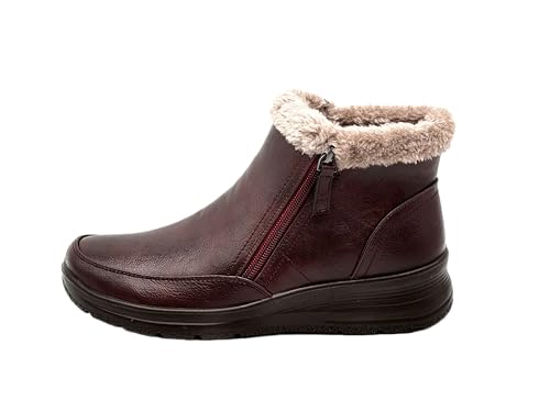 Ablovo® Damen Stiefeletten gefüttert Winterstiefel Winterschuhe Boots (Rot, Erwachsene, Damen, 42, Numerisch, EU Schuhgrößensystem, M) von Ablovo