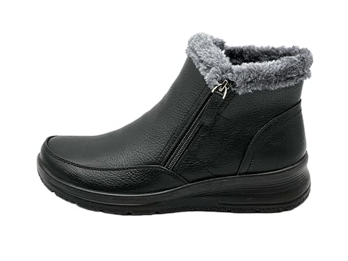 Ablovo® Damen Stiefeletten gefüttert Winterstiefel Winterschuhe Boots (Schwarz, Erwachsene, Damen, 40, Numerisch, EU Schuhgrößensystem, M) von Ablovo