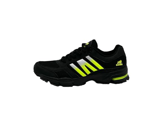 Ablovo® Herren Damen Sneaker Sportschuhe Laufschuhe Turnschuhe Runners 36-47 (Schwarz-Grün, EU Schuhgrößensystem, Erwachsene, Herren, Numerisch, M, 43) von Ablovo