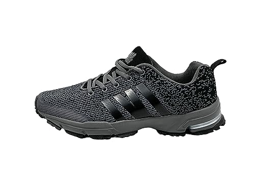 Ablovo® Herren Damen Sportschuhe Turnschuhe Laufschuhe Sneaker Hallenschuhe (Dunkelgrau-Schwarz, EU Schuhgrößensystem, Erwachsene, Herren, Numerisch, M, 44) von Ablovo