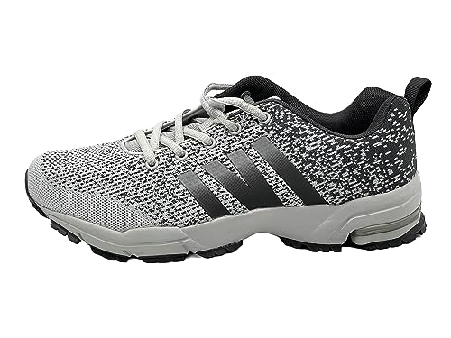 Ablovo® Herren Damen Sportschuhe Turnschuhe Laufschuhe Sneaker Hallenschuhe (Grau-Dunkelgrau, EU Schuhgrößensystem, Erwachsene, Herren, Numerisch, M, 42) von Ablovo