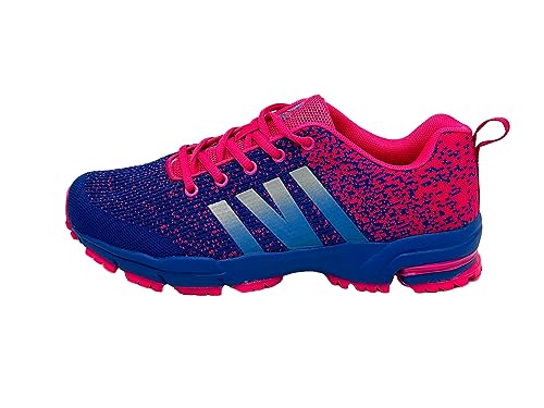 Ablovo® Herren Damen Sportschuhe Turnschuhe Laufschuhe Sneaker Hallenschuhe (Königsblau-Fuchsia, EU Schuhgrößensystem, Erwachsene, Herren, Numerisch, M, 40) von Ablovo