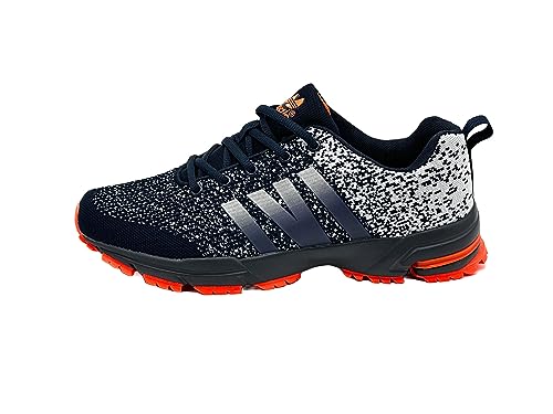 Ablovo® Herren Damen Sportschuhe Turnschuhe Laufschuhe Sneaker Hallenschuhe (Navy-Grau, EU Schuhgrößensystem, Erwachsene, Herren, Numerisch, M, 38) von Ablovo