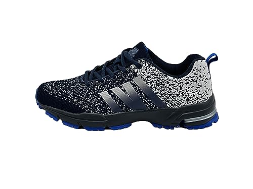 Ablovo® Herren Damen Sportschuhe Turnschuhe Laufschuhe Sneaker Hallenschuhe (Navy-Grau-Königsblau, EU Schuhgrößensystem, Erwachsene, Herren, Numerisch, M, 41) von Ablovo